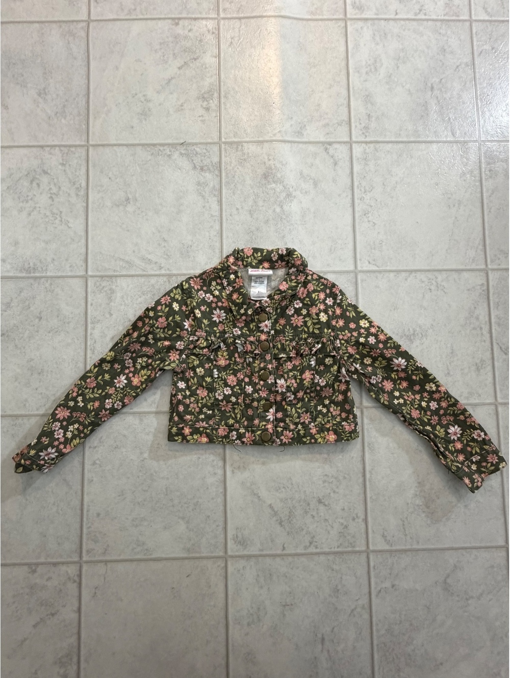 Little Lass floral button front jacket